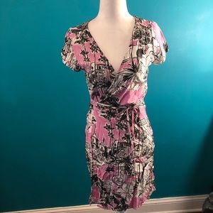 Pink Wrap Mini Dress